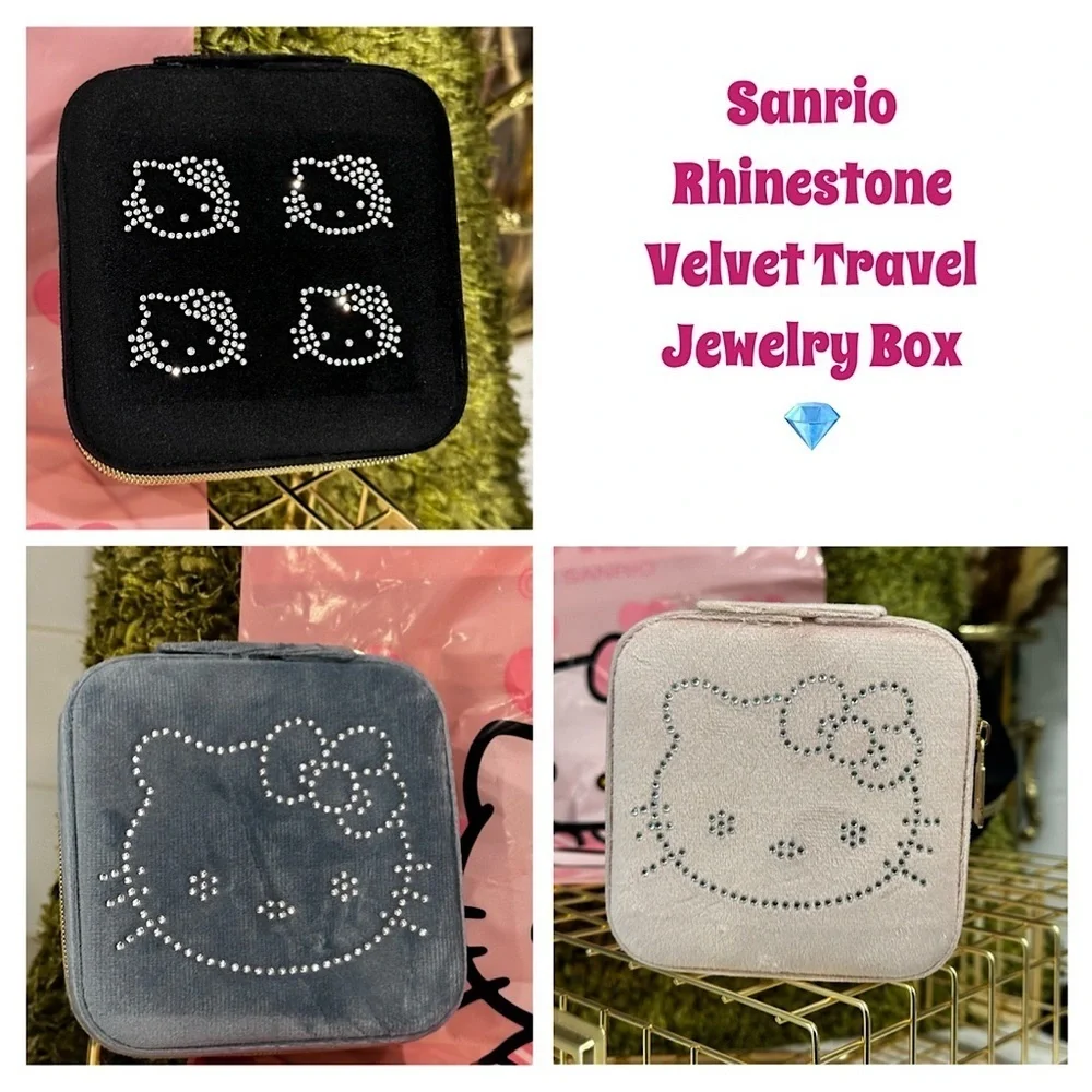 NIP- Hello Kitty Rhinestone Velvet Travel Jewelry Box